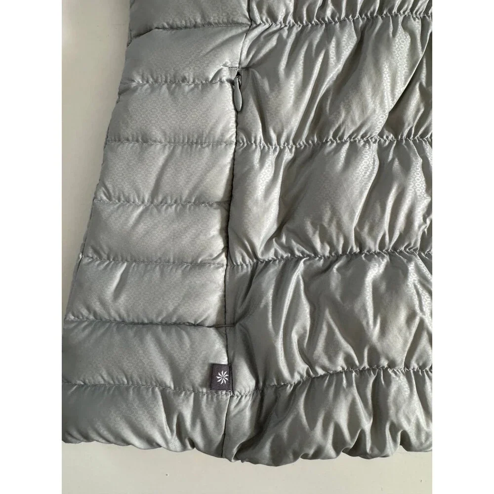 Athleta Silver Down Puffer Vest Women’s Medium - Picture 4 of 6